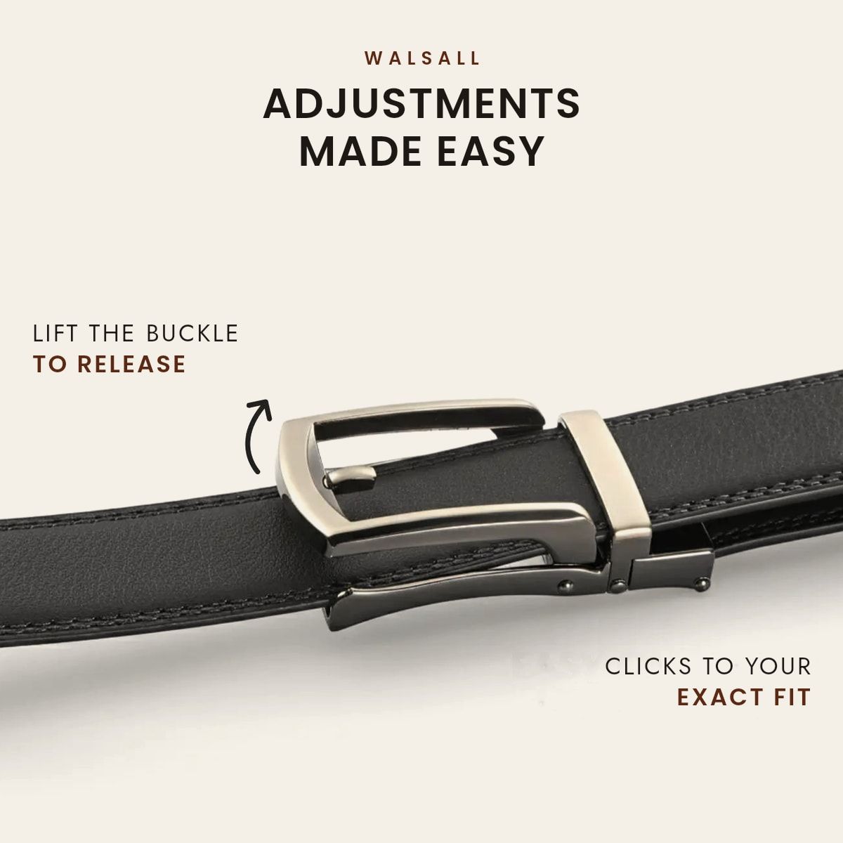 Leather Ratchet Belt | WALSALL