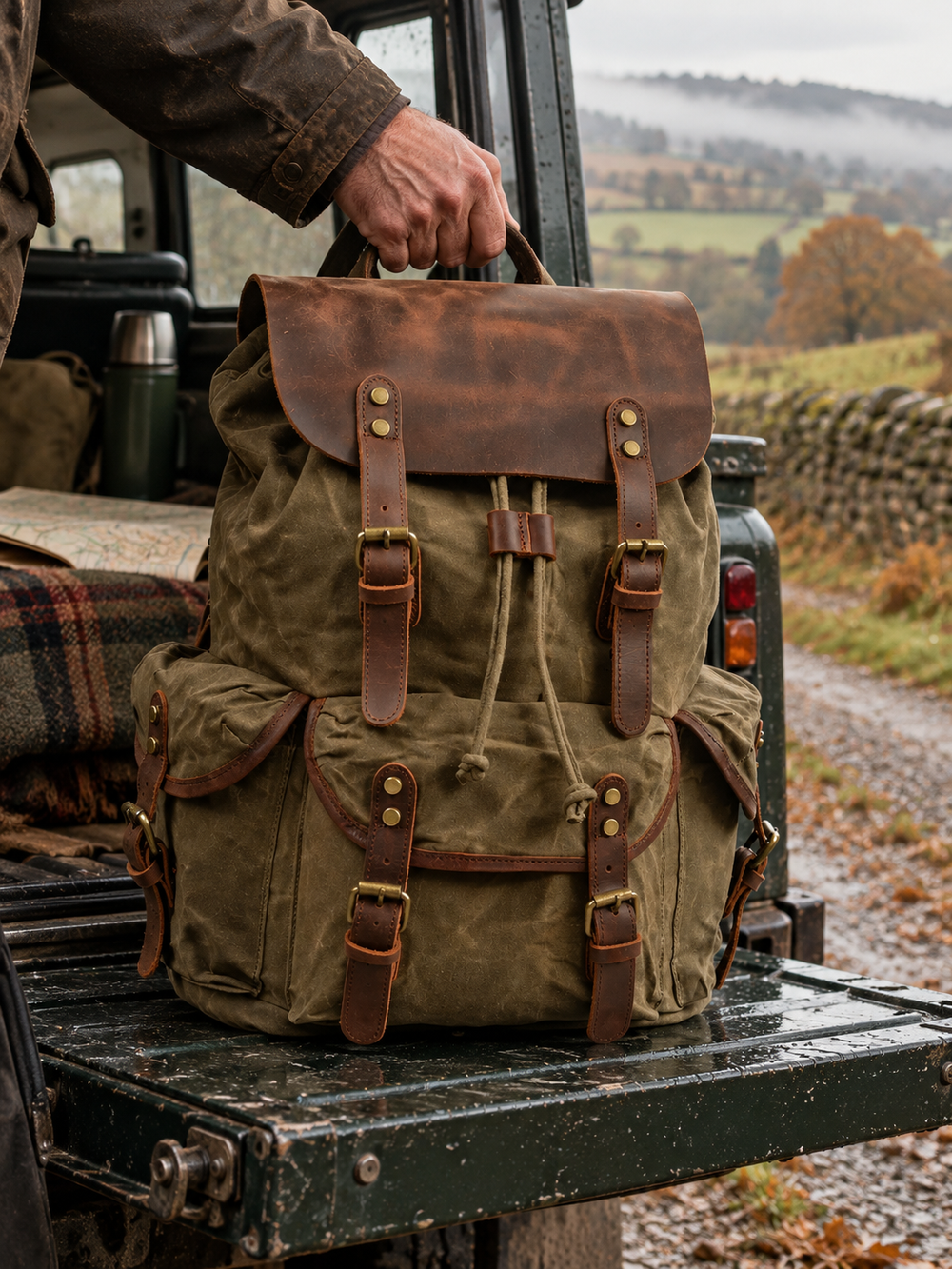 Canvas Leather Backpack | HARROGATE