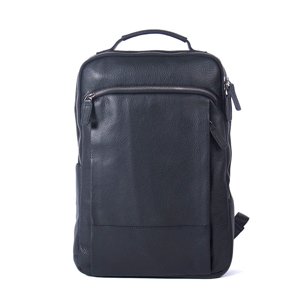 Black Leather Laptop Backpack | INVERNESS