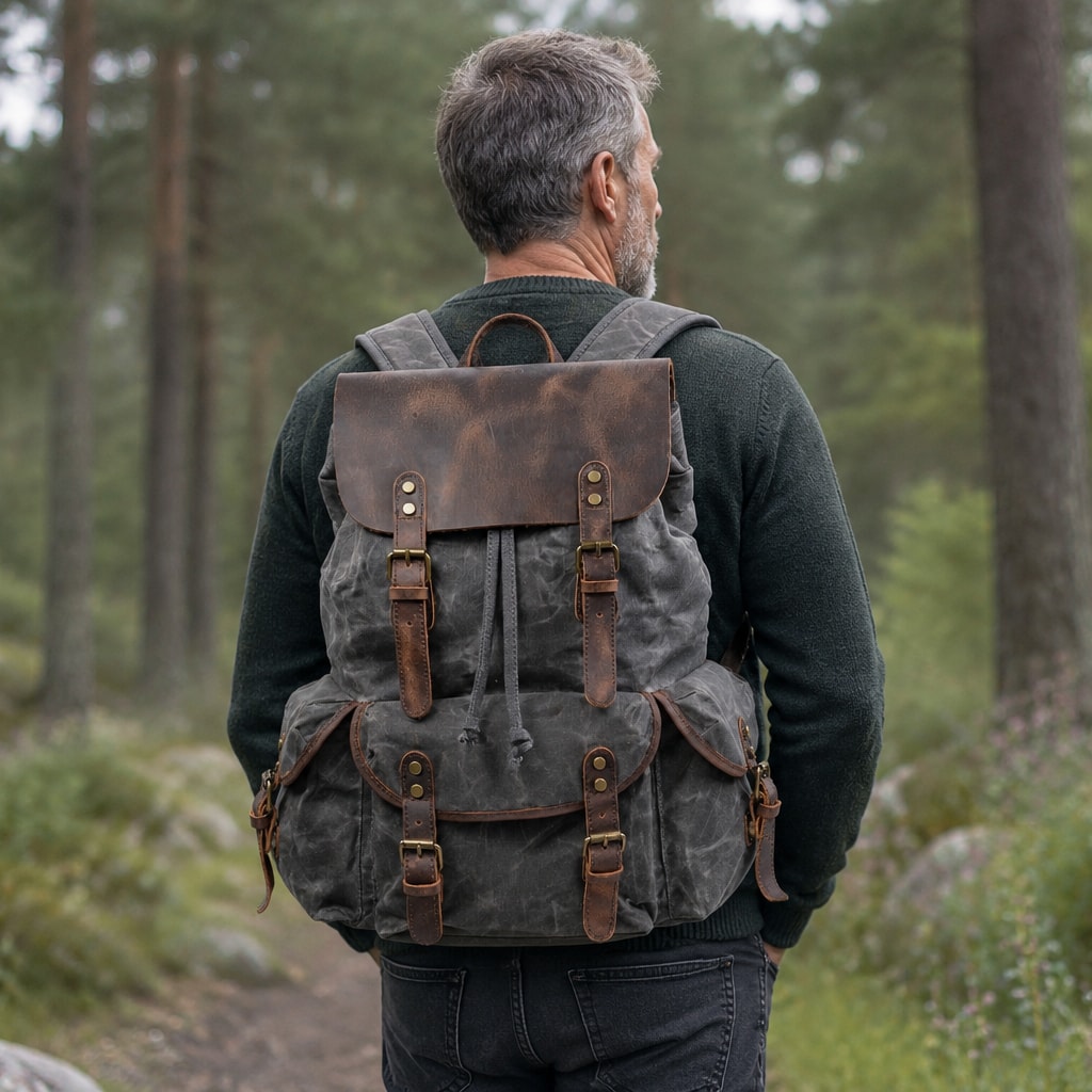 Vintage Canvas Leather Rucksack 23L | HARROGATE
