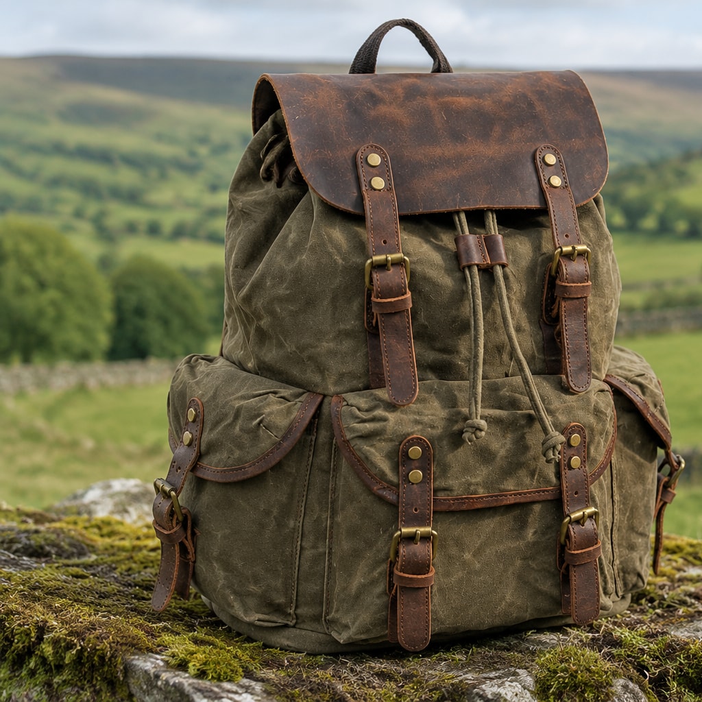 Vintage Canvas Leather Rucksack 23L | HARROGATE