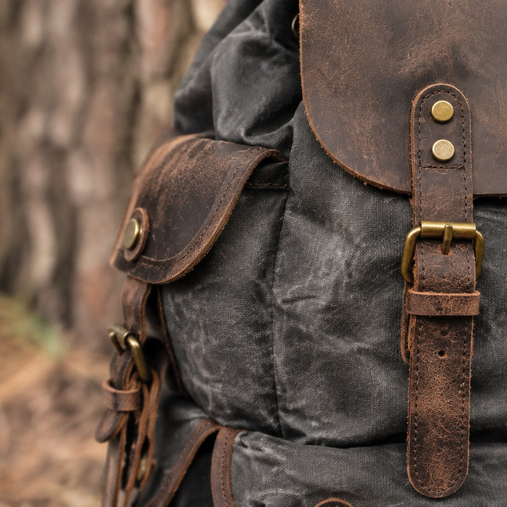 Vintage Canvas Leather Rucksack 23L | HARROGATE