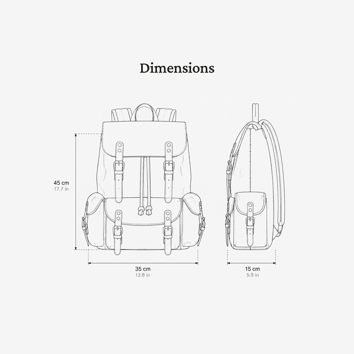 Vintage Canvas Leather Rucksack 23L | HARROGATE