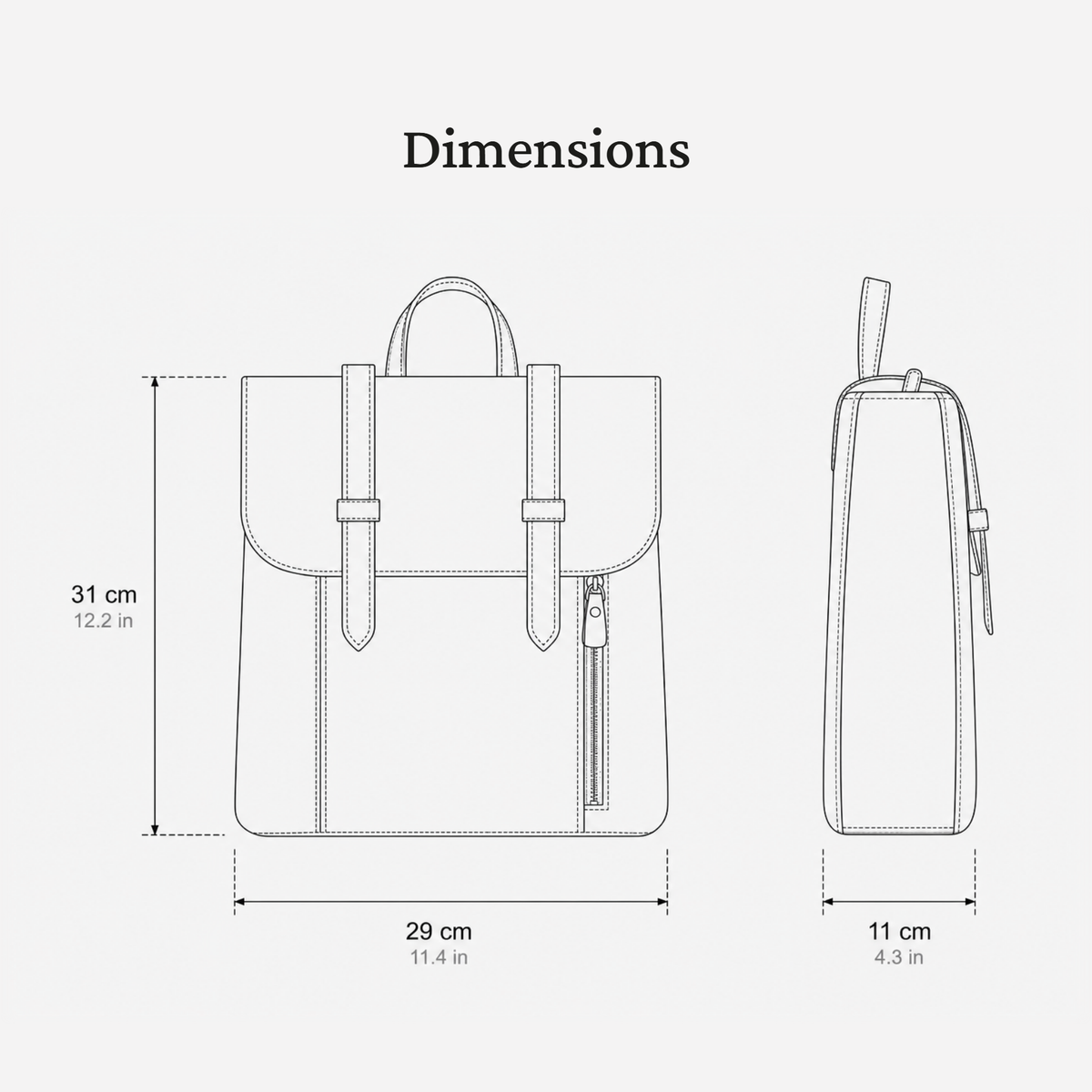 Small Leather Rucksack | ATHLONE