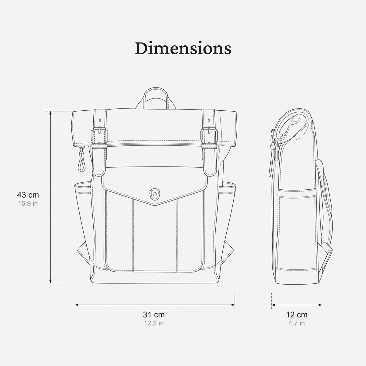 Waxed Canvas Roll Top Backpack | LOUISVILLE