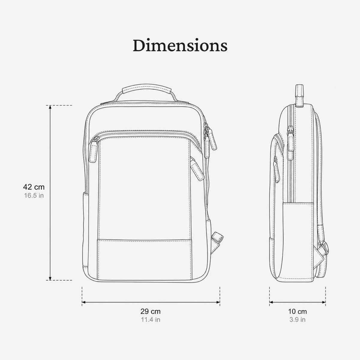 Black Leather Laptop Backpack | INVERNESS