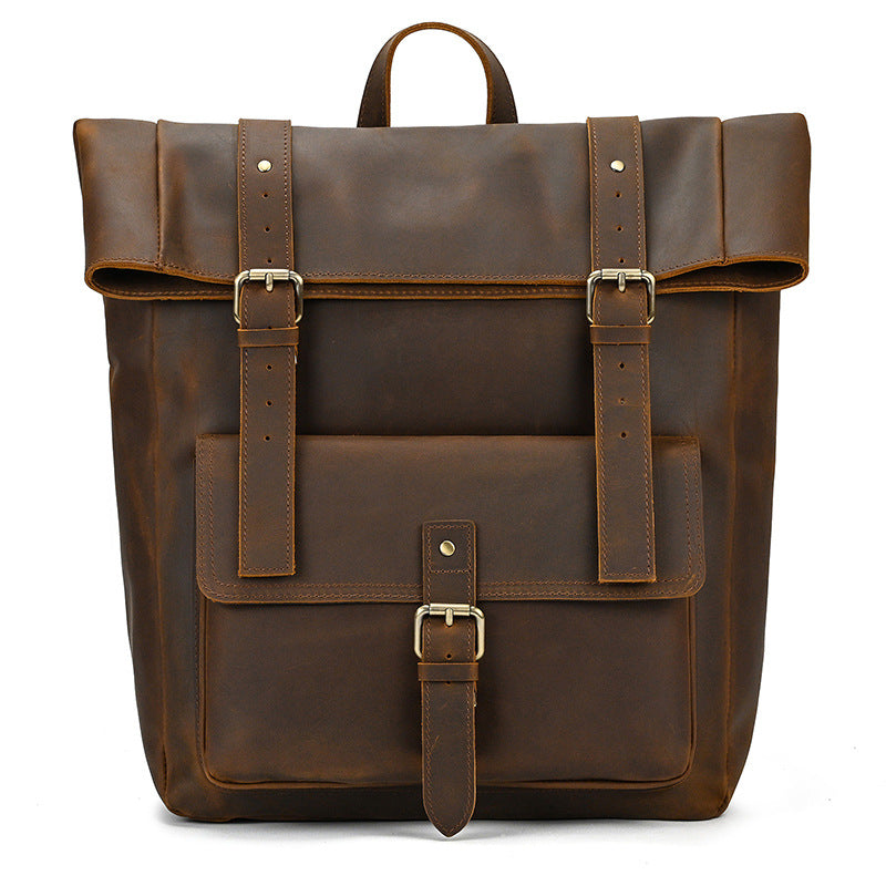 Leather Roll Top Backpack | PLYMOUTH