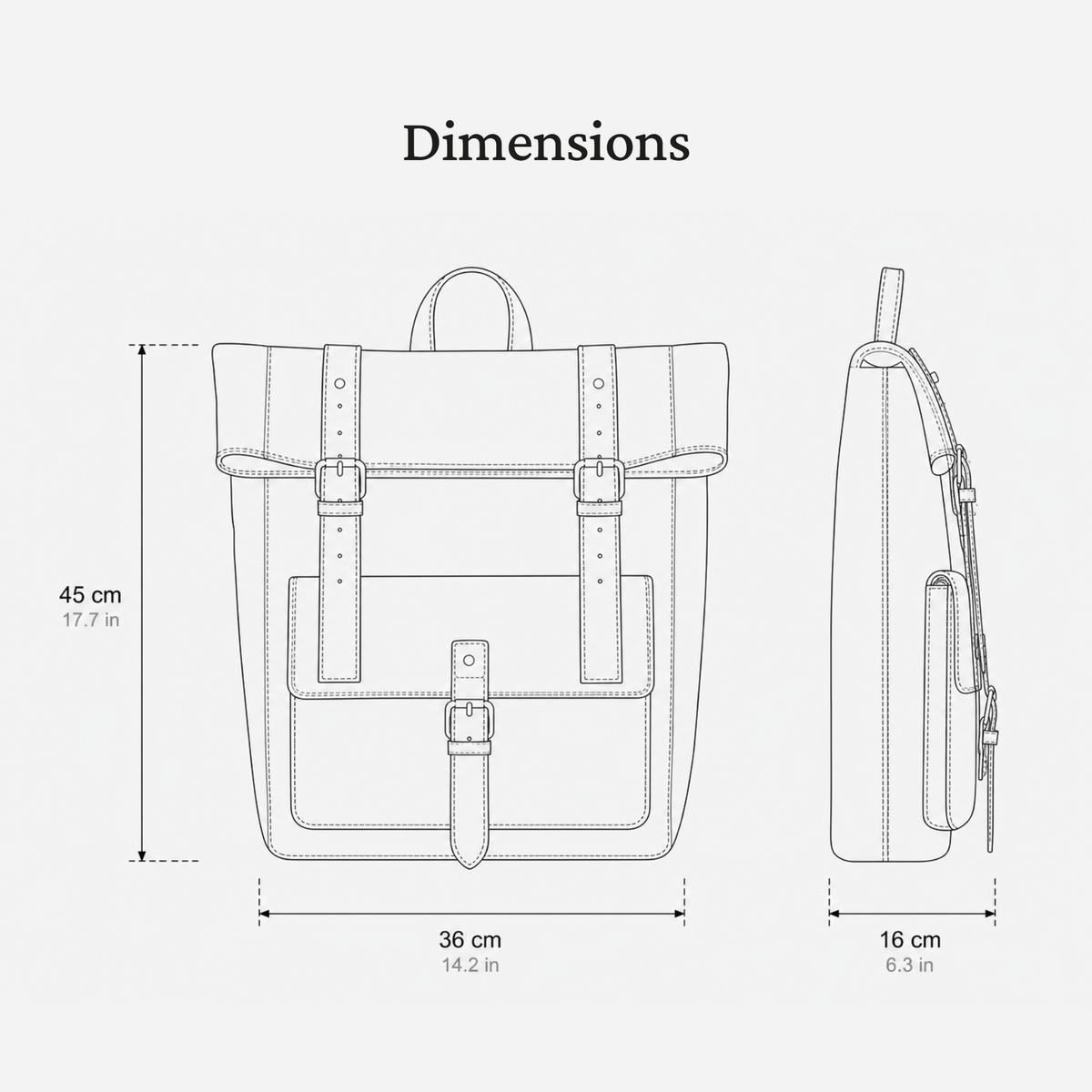 Leather Roll Top Backpack | PLYMOUTH