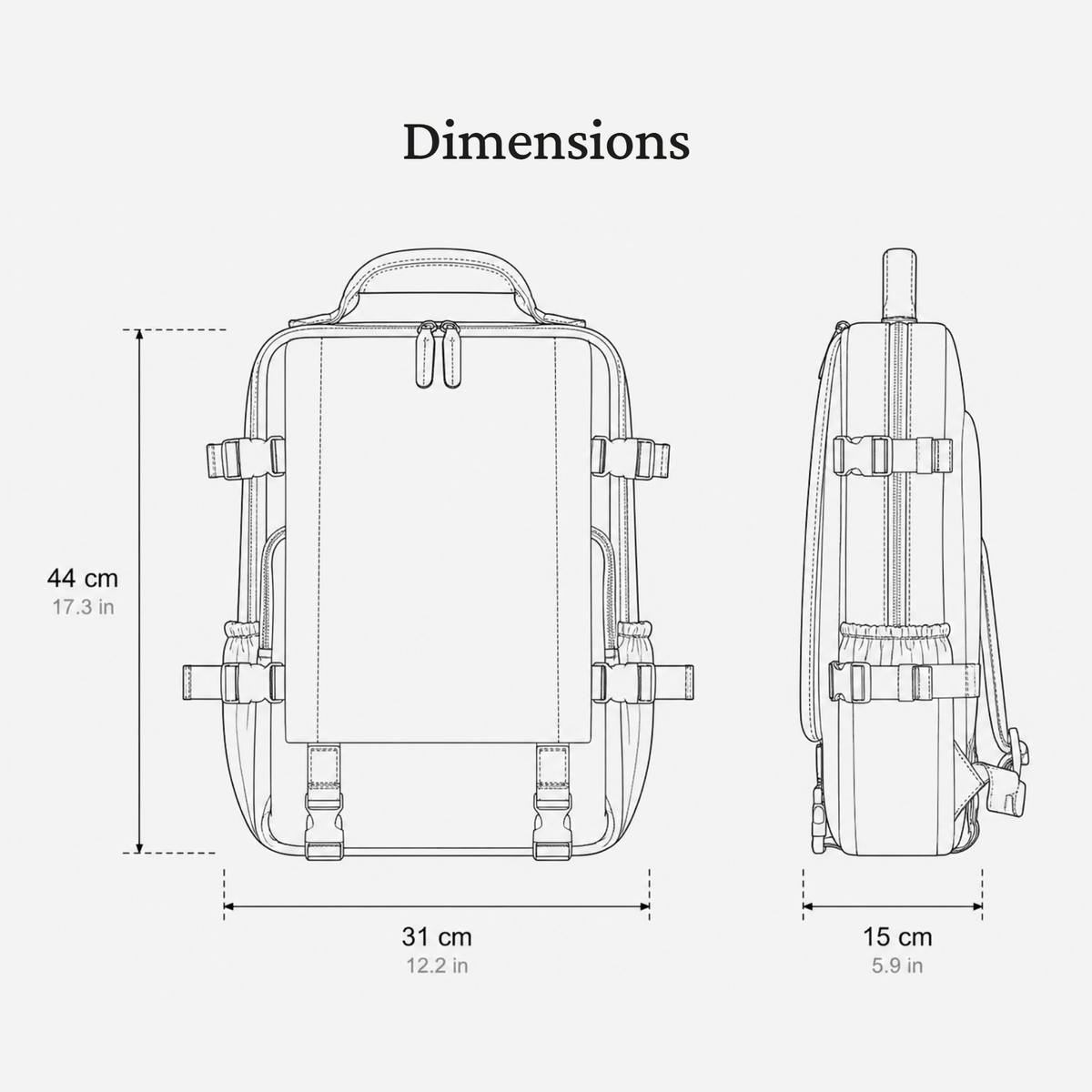 Men's Black Leather Backpack | TENBY